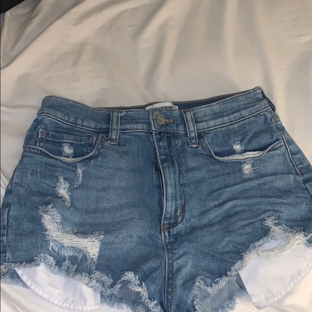 Denim high waisted shorts